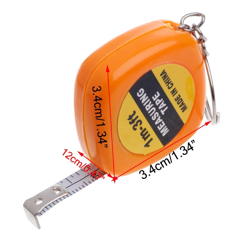 Dropshipping Easy Retractable Ruler Portable Tape Measure Small Pull Ruler Keychain 1m/3ft