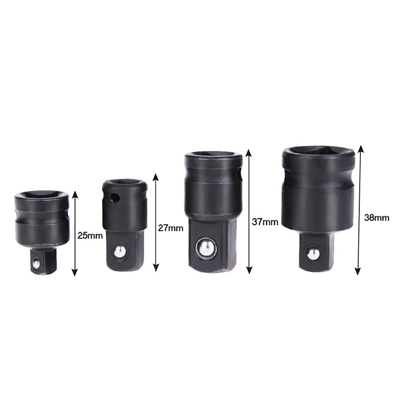 4pcs 1/4 3/8 1/2 Ratchet Wrench Socket Adapter Spanner Keys Set Adapter Drive Electric Reducer Operation Blacken Tools