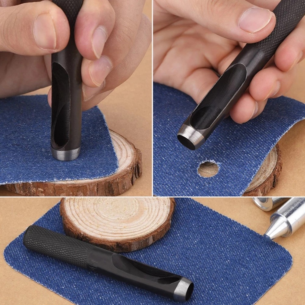 High Quality Punching Leather Hole Punch Round Steel Leather Craft Hollow Hole Punch 1mm-10mm Metal Gaskets Plastic Rubber Tools