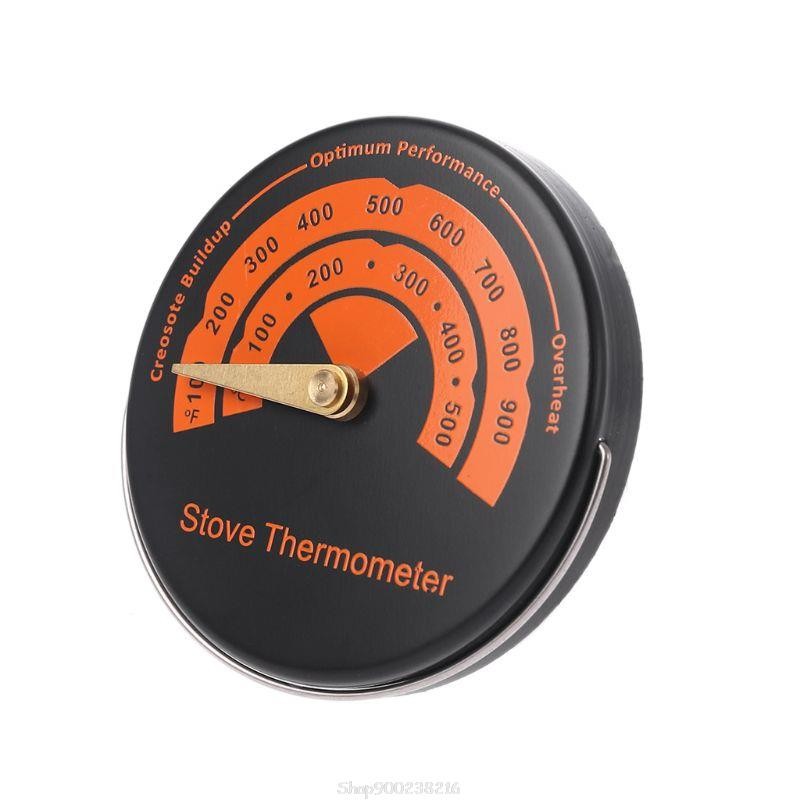 E06A Alloy Magnetic Stove Chimney Tube Thermometer - Wood Burning Temperature Gauge