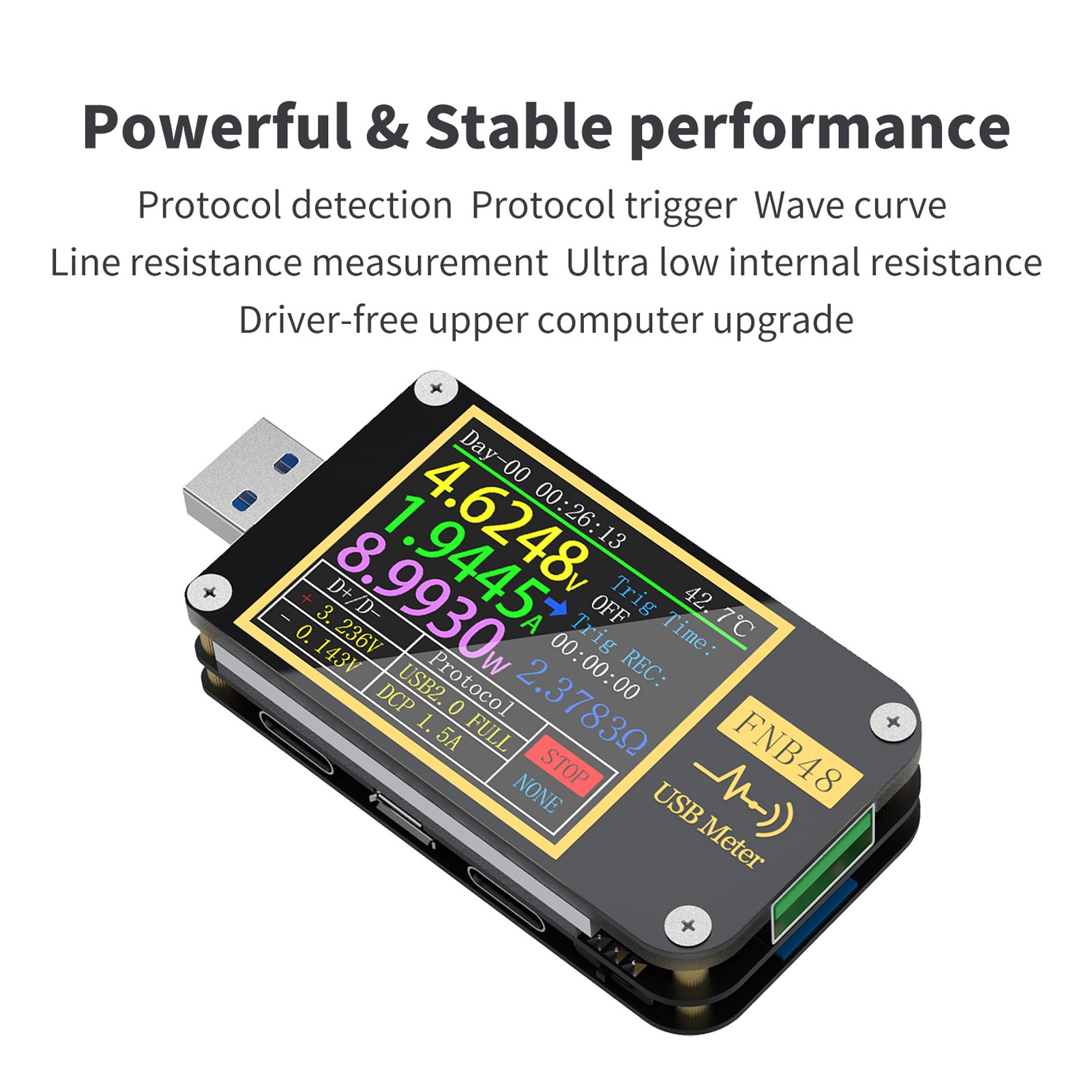FNIRSI-FNB48 Voltmeter Ammeter Current & Voltmeter USB Tester QC/PD Fast Charging Protocol Capacity Tester With 9 Languange