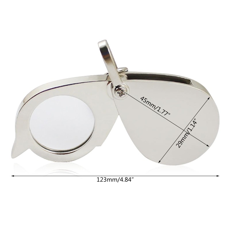 15X Pocket Magnifier Gift Metal Folding Magnifying Glass with Key Chain Jewelry Loupe Lens for Reading Maps Labels Dropship