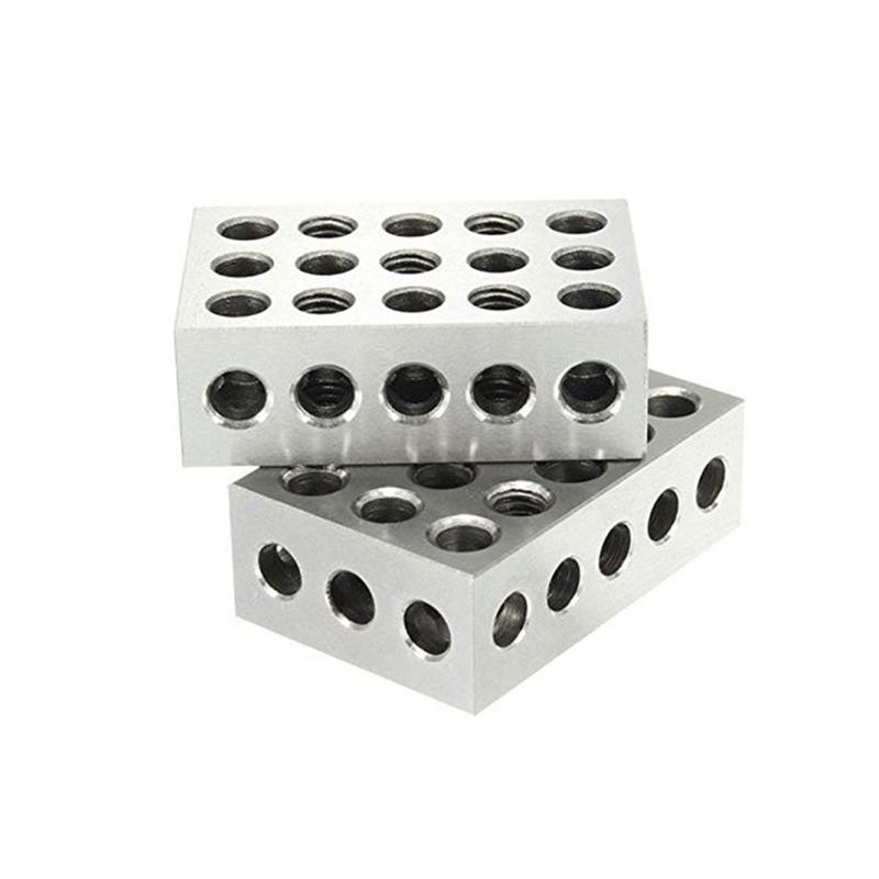 2pcs 23 Holes Precision Gauge Blocks 25-50-75mm Steel Parallel Clamping Block 1-2-3 Inch Metal Gauge Block Measuring Tool