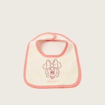 Disney Minnie Mouse Print Bib with Snap Button Closure - Set of 6