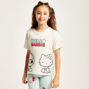 Sanrio Hello Kitty Print T-shirt with Short Sleeves - Set of 2