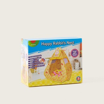 Juniors Rabbit Printed Play Tent with Balls