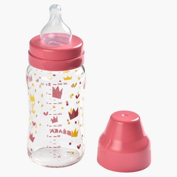 Beaba Printed Wide Neck Feeding Bottle - 240 ml