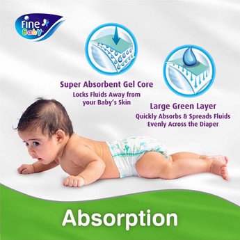 Fine Baby Size 4, Maxi 144-Diapers Jumbo Pack - 7-14 kgs