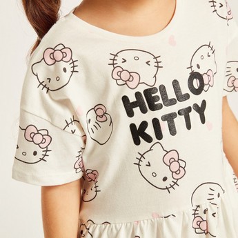 Sanrio Hello Kitty Print Dress with Short Sleeves - Set of 2