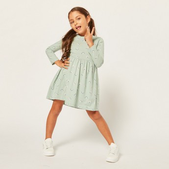 Juniors Printed Knit Dress with Long Sleeves - Set of 3