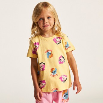 Hasbro Printed Round Neck T-shirt and Pyjama - Set of 2