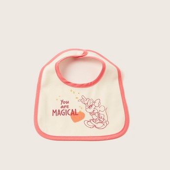 Disney Minnie Mouse Print Bib with Snap Button Closure - Set of 6