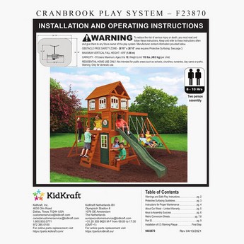 Kidkraft Cranbrook Wooden Swing Set