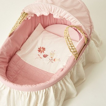 Cambrass Moses Basket with Frills and Canopy