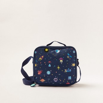 Maricart Space Print Trolley Backpack with Lunch Bag and Pencil Pouch