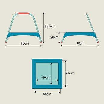 Mookie Junior Trampoline - 90x90x83.5 cms