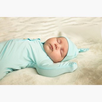 Anvi Baby Solid Knotted Sleepsuit and Beanie Set