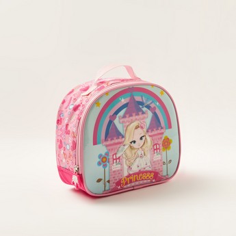 Juniors Princess Print Trolley Backpack with Lunch Bag and Pencil Case