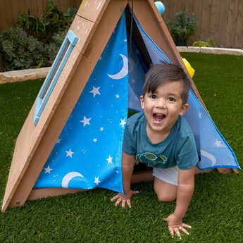 Kidkraft A-Frame Hideaway and Climber Playhouse Set