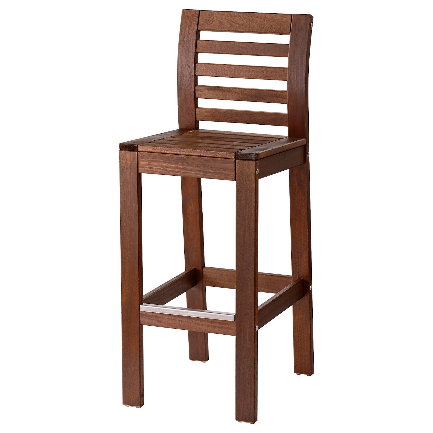 ÄPPLARÖ Bar stool with backrest, outdoor