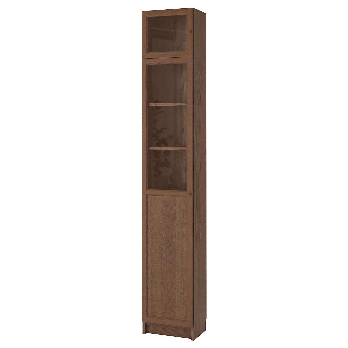 BILLY / OXBERG Bookcase w hght ext ut/pnl/glss drs