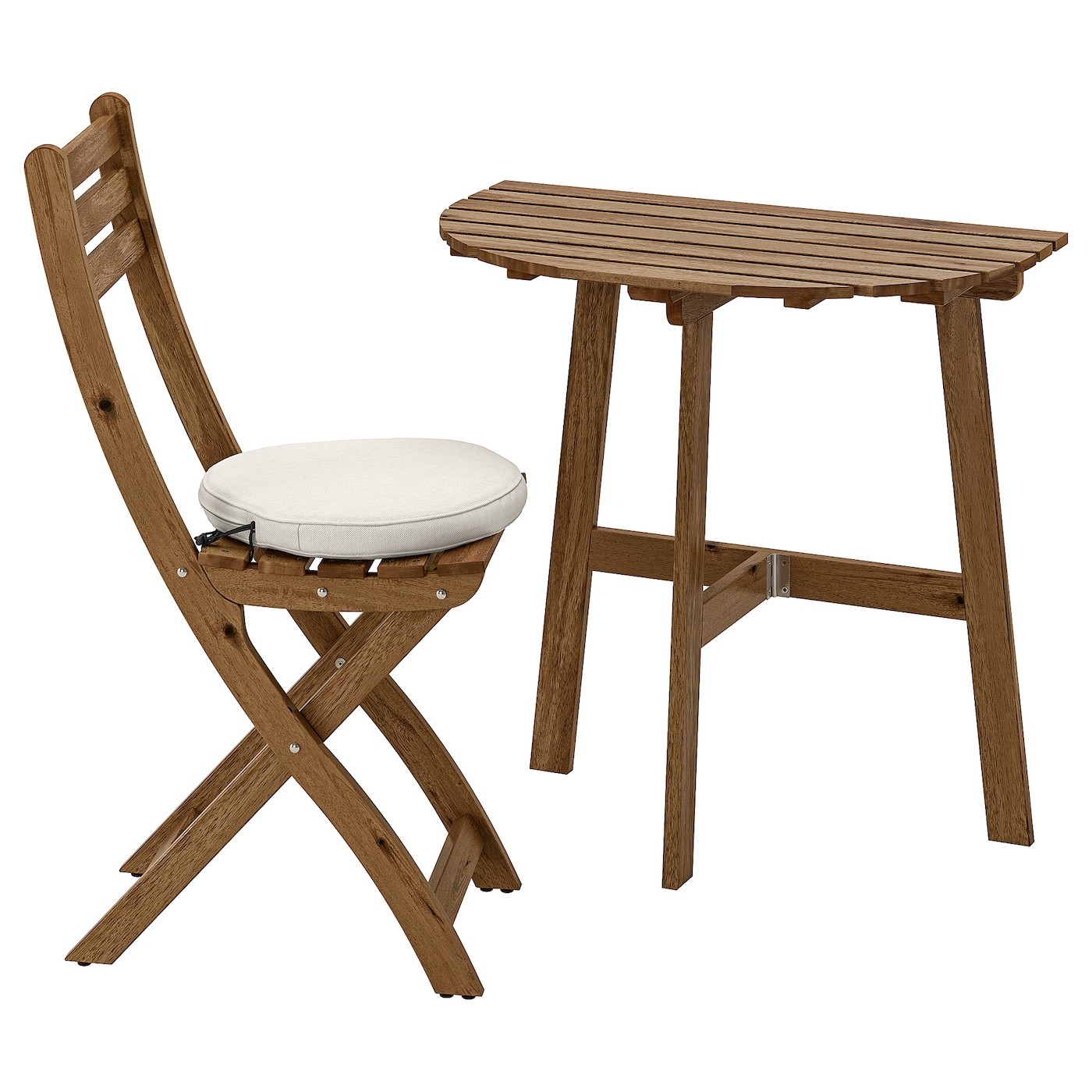 ASKHOLMEN Table for wall+1 fold chr, outdoor