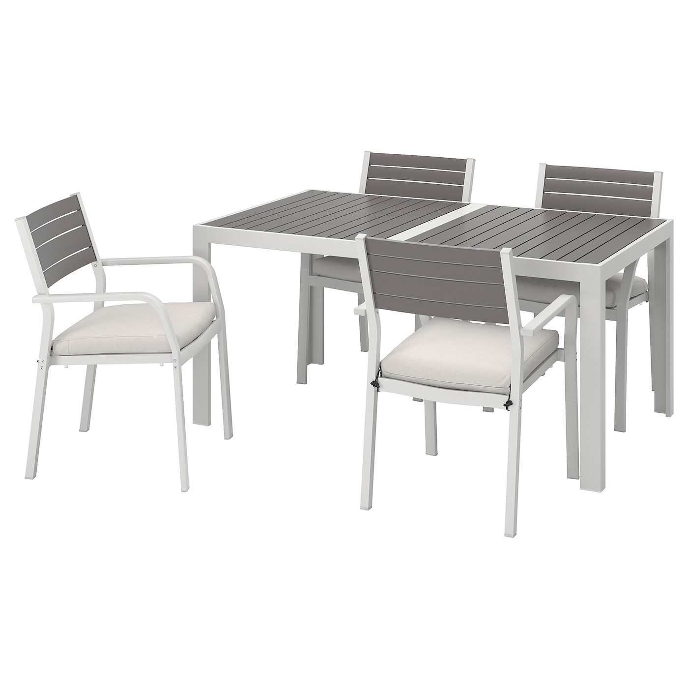 SJÄLLAND Table+4 chairs w armrests, outdoor