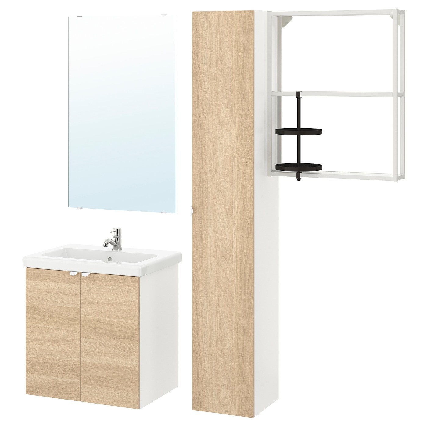 ENHET / TVÄLLEN Bathroom furniture, set of 13