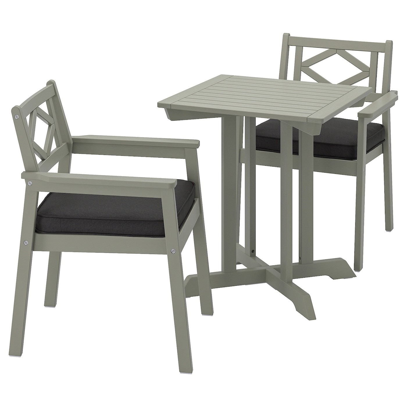 BONDHOLMEN Table+2 chairs w armrests, outdoor