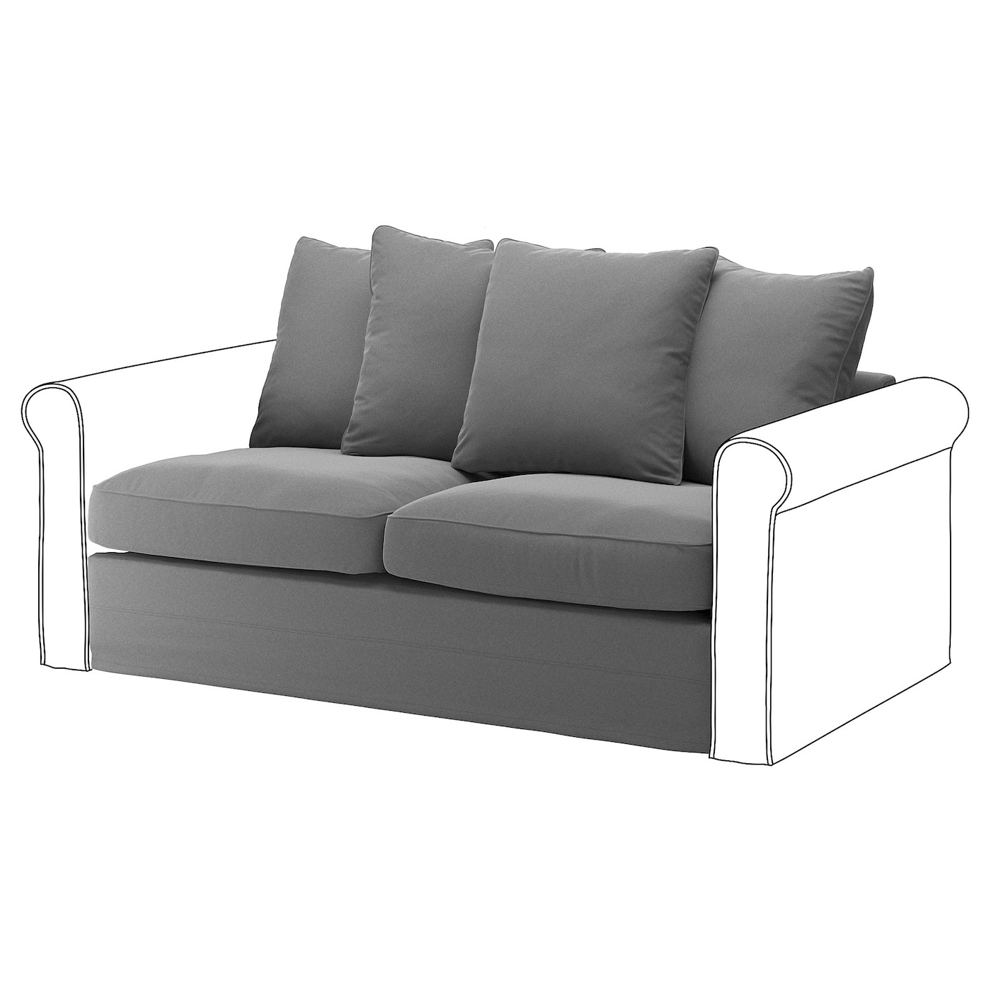 GRÖNLID 2-seat sofa-bed section