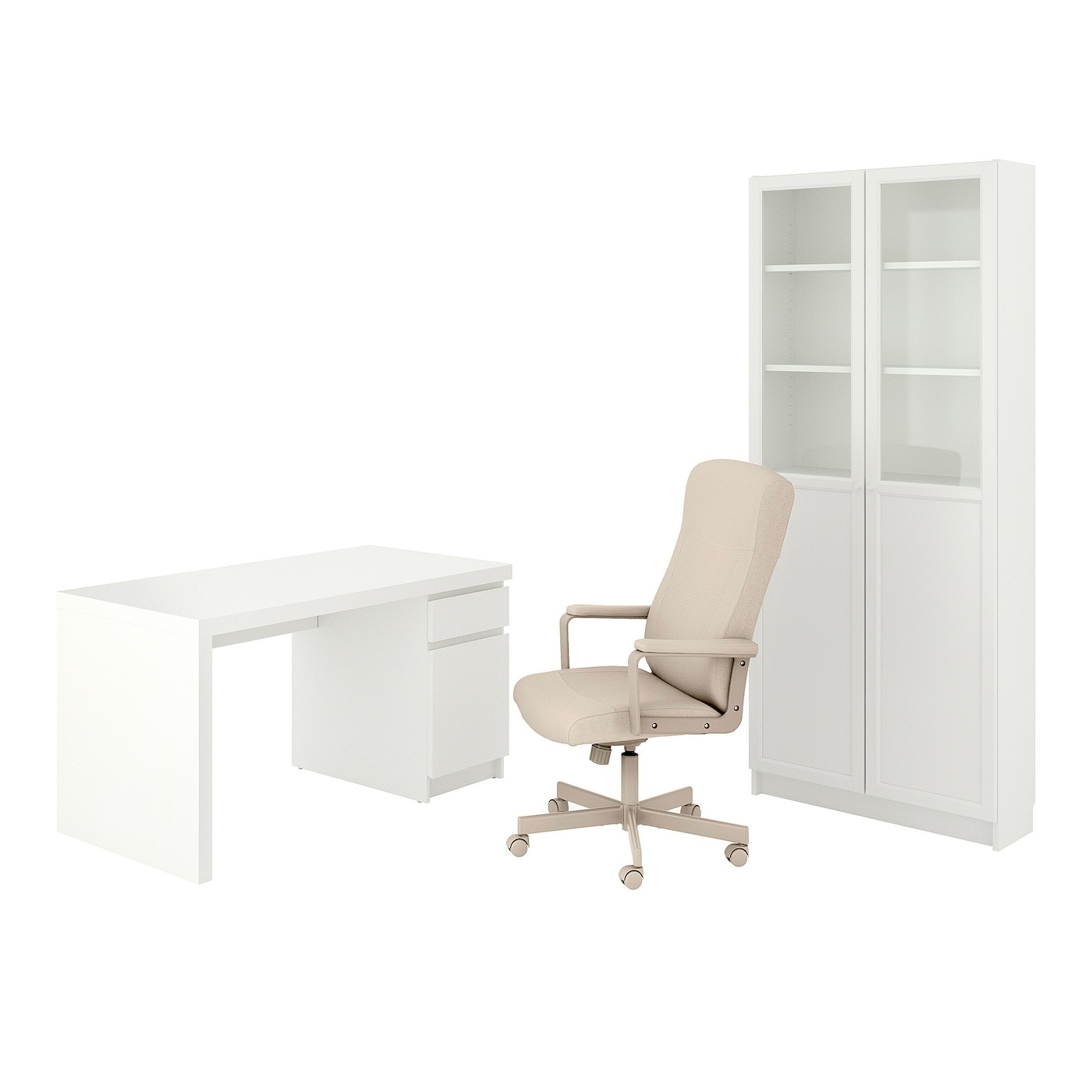 MALM/MILLBERGET / BILLY/OXBERG Desk and storage combination