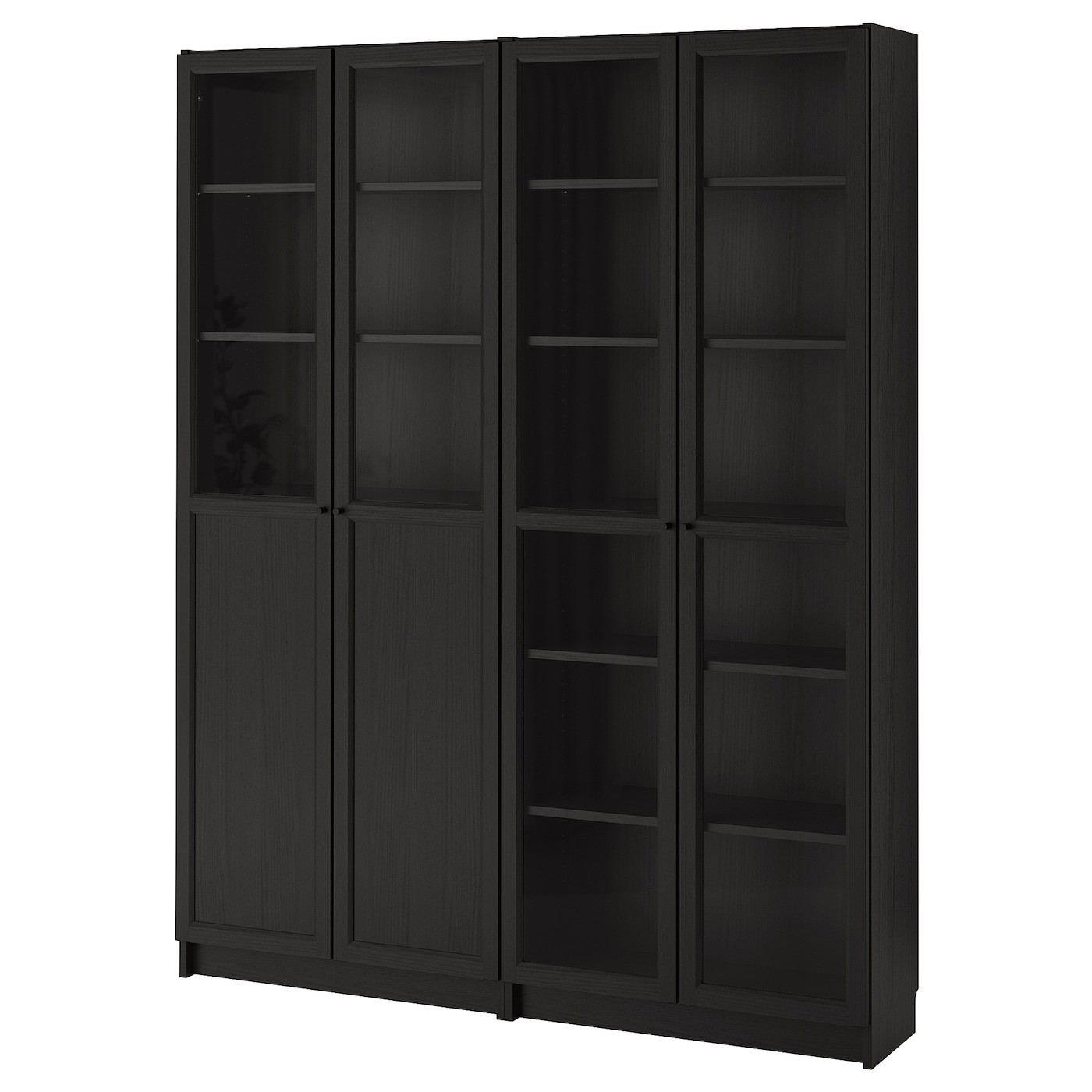 BILLY / OXBERG Bookcase with panel/glass doors