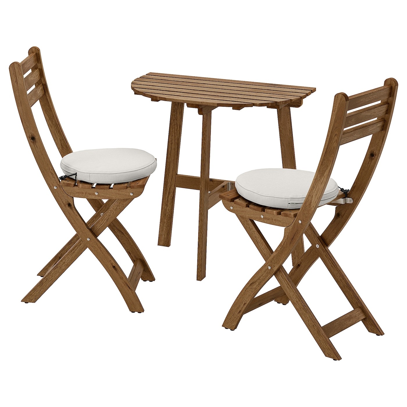 ASKHOLMEN Table f wall+2 fold chairs, outdoor