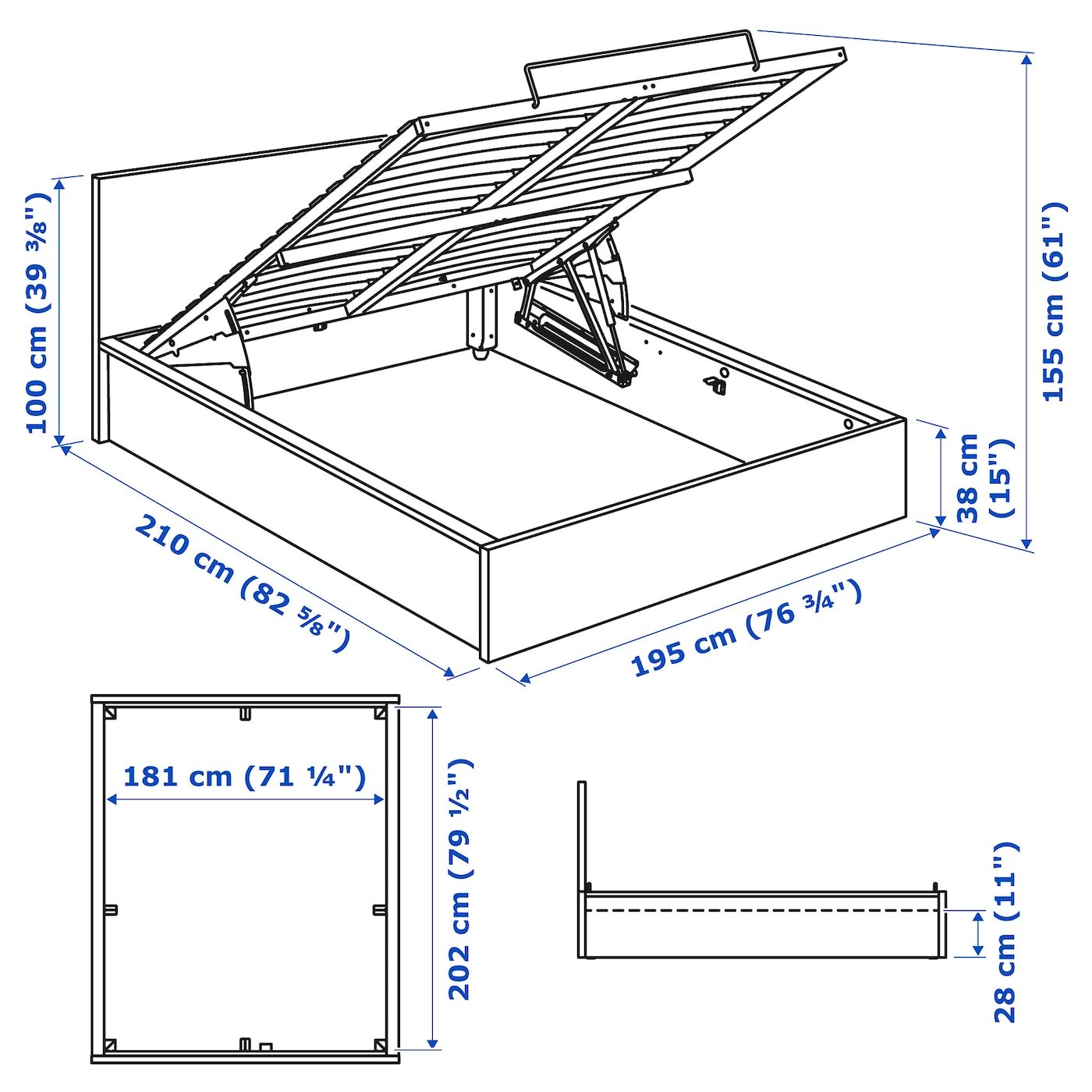 MALM Ottoman bed