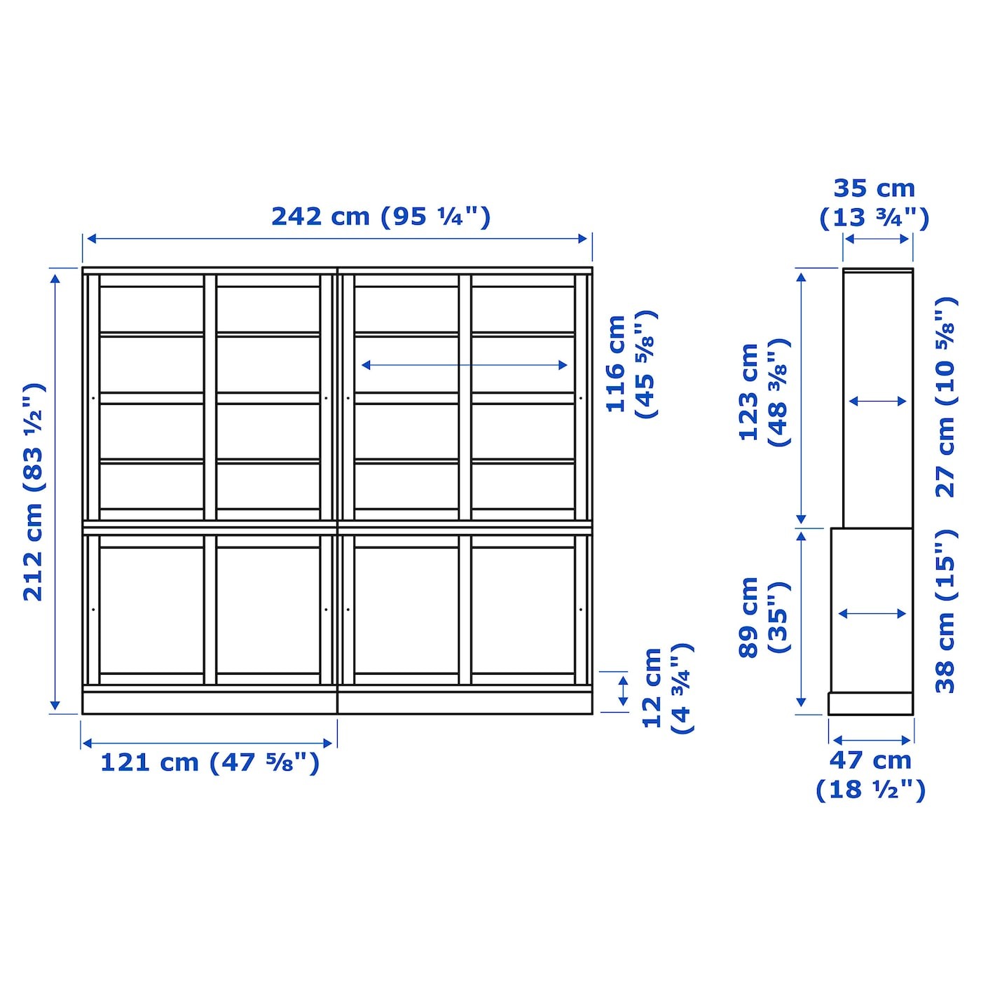 HAVSTA Storage comb w sliding glass doors