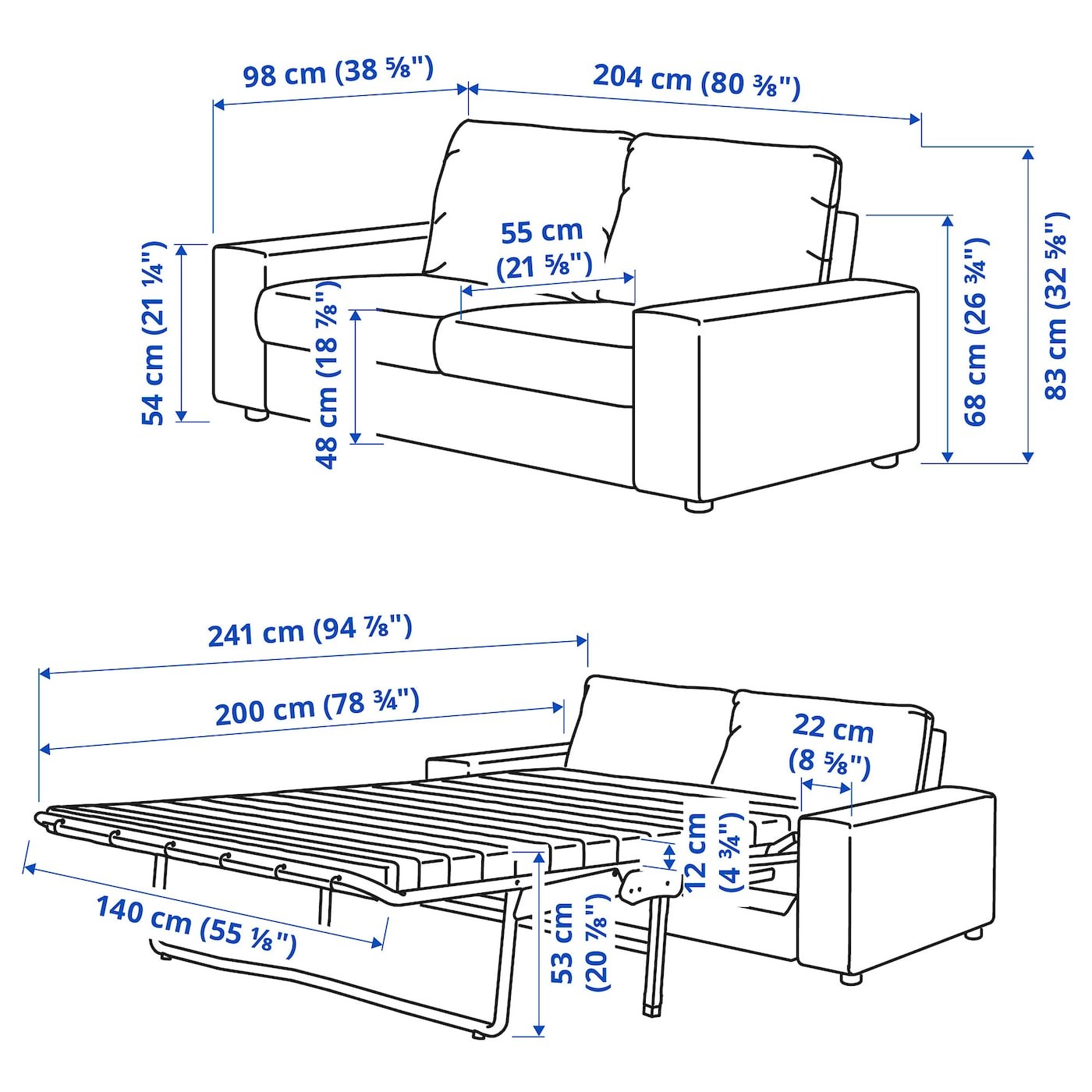 VIMLE 2-seat sofa-bed