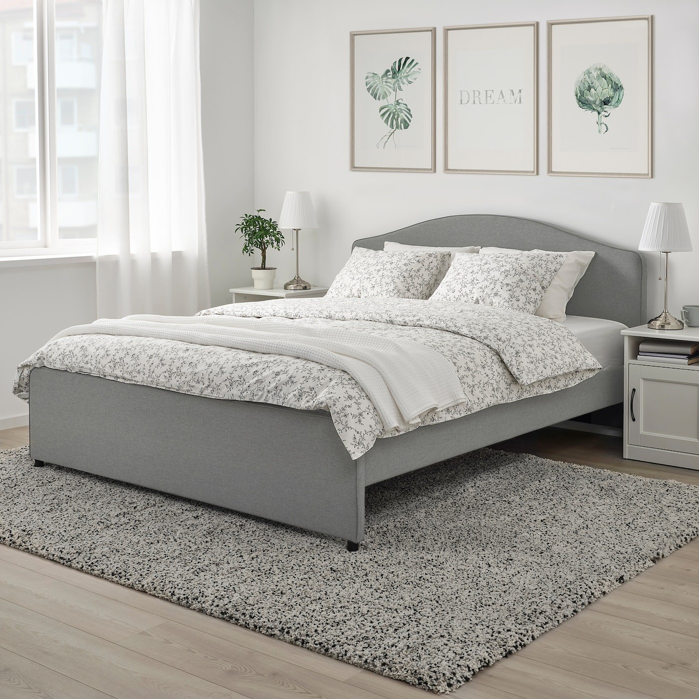 HAUGA Upholstered bed frame