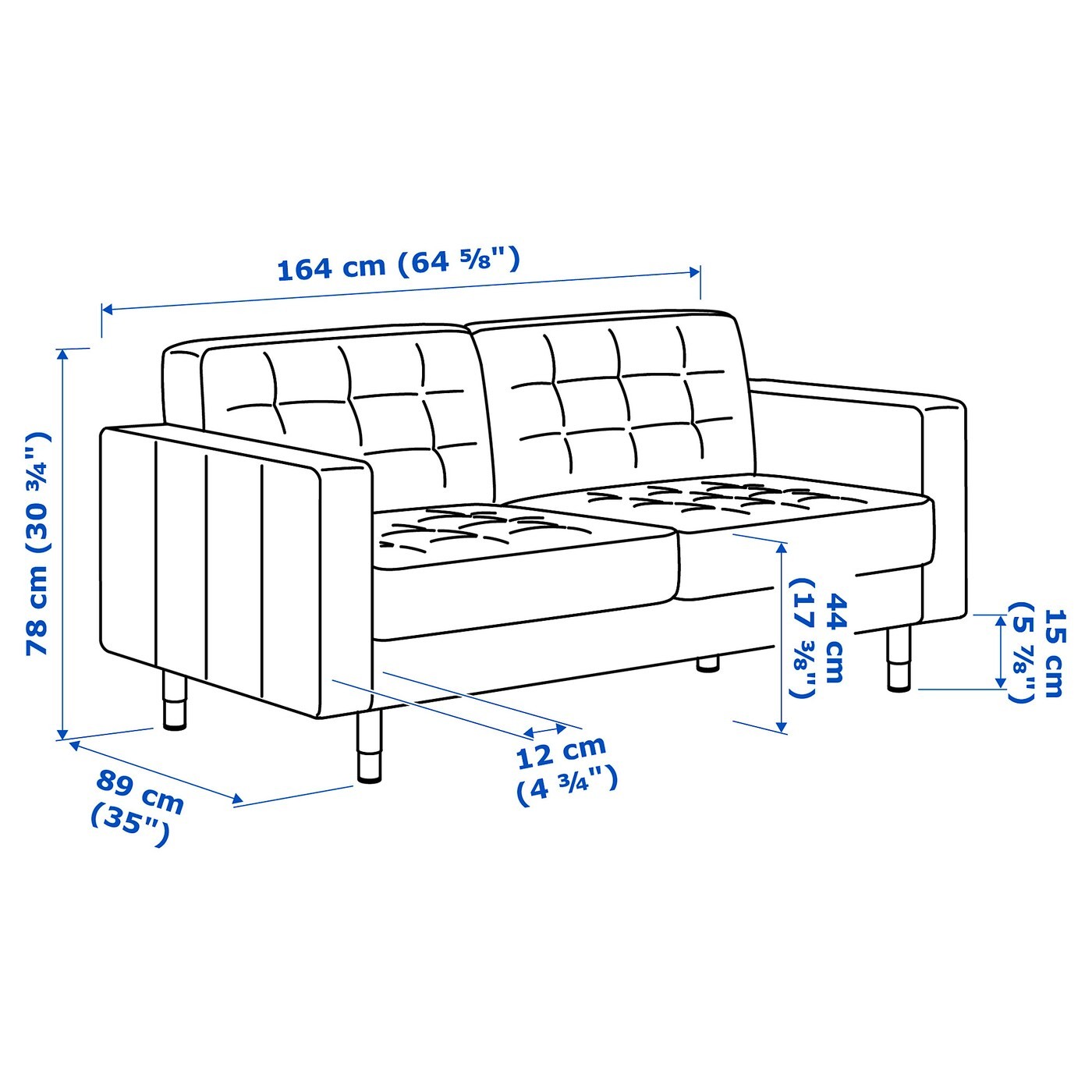 LANDSKRONA 2-seat sofa