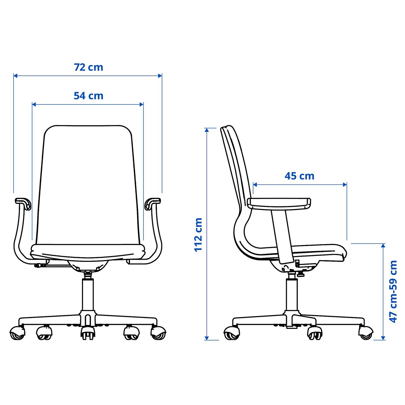 MULLFJÄLLET Conference chair with castors