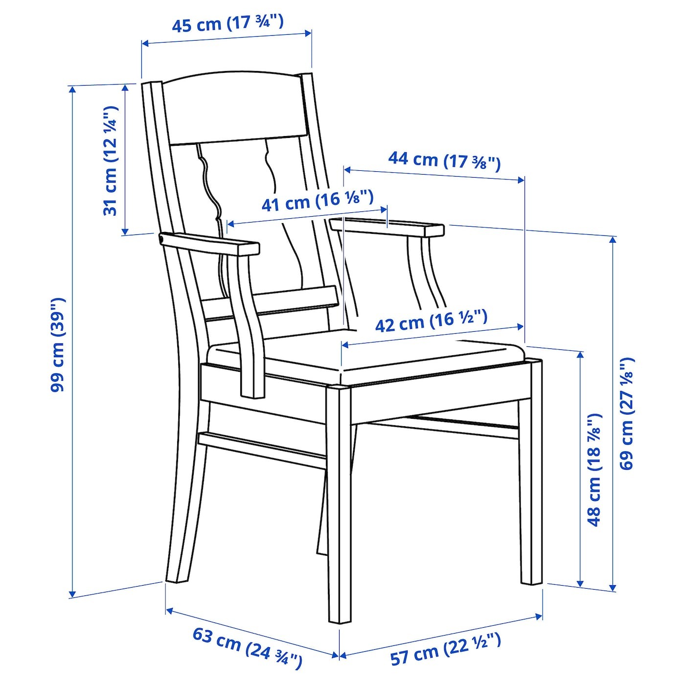 INGATORP Chair with armrests