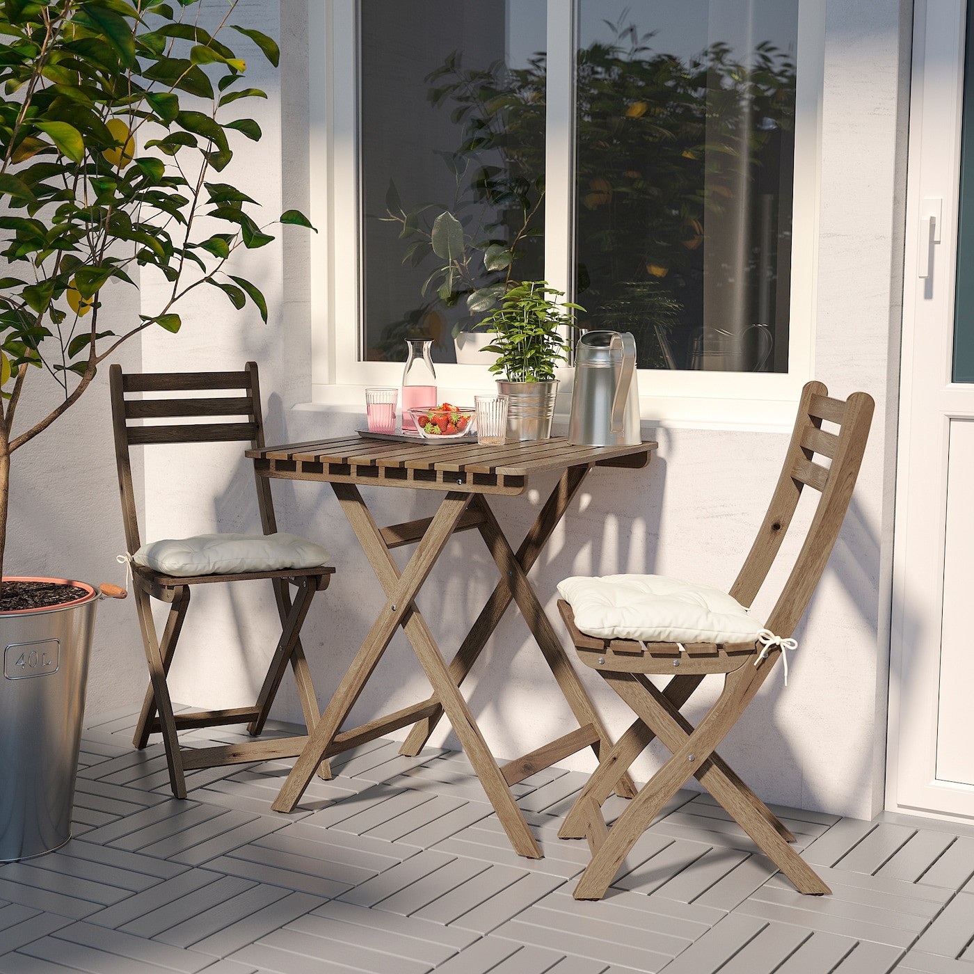 ASKHOLMEN Table+2 chairs, outdoor