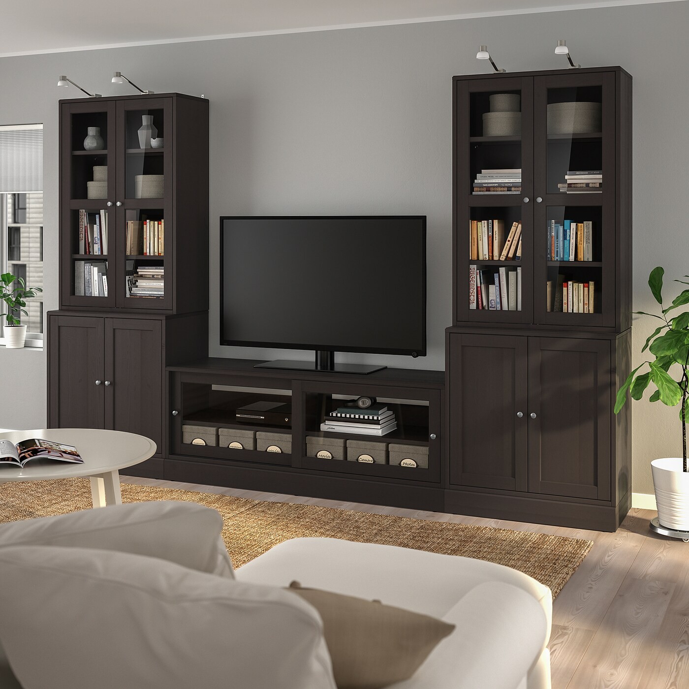 HAVSTA TV storage combination/glass doors