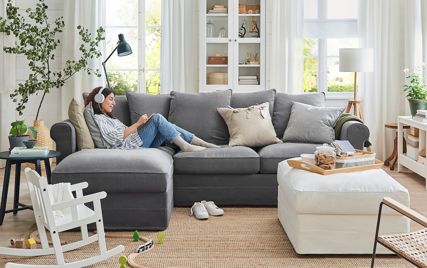 GRÖNLID 3-seat sofa with chaise longue