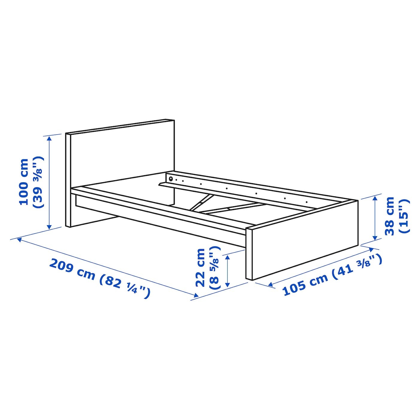 MALM Bed frame, high