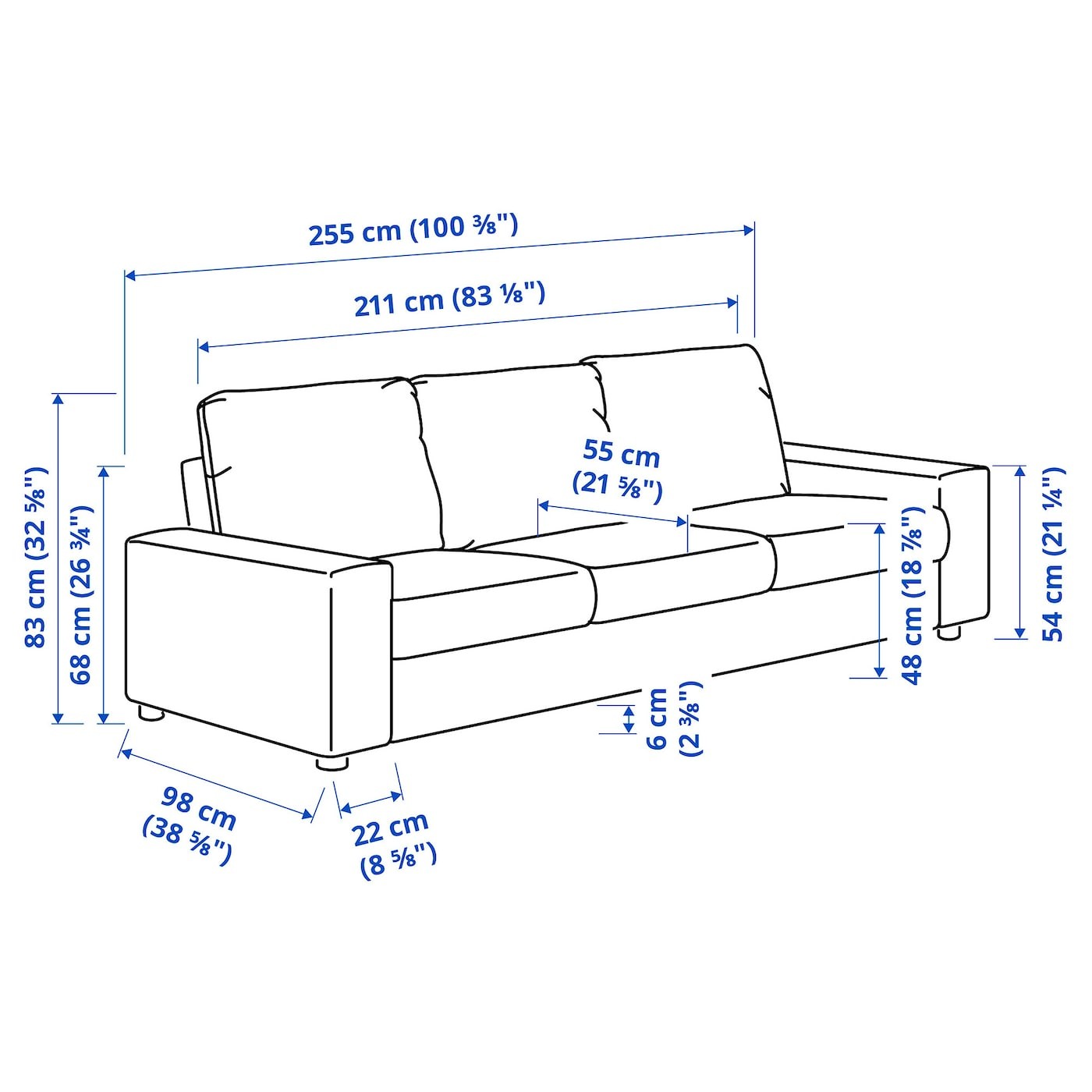 VIMLE 3-seat sofa