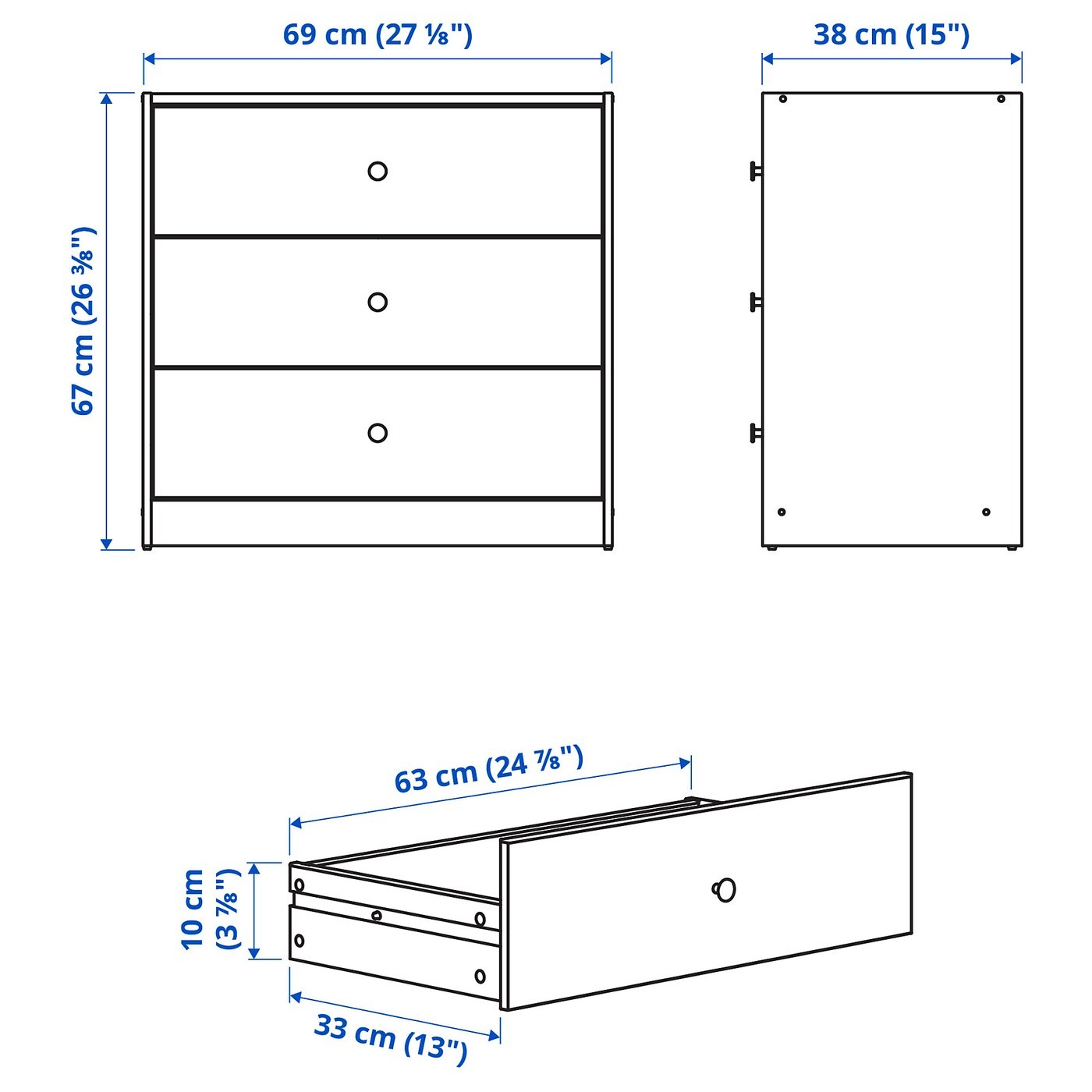 GURSKEN Bedroom furniture, set of 5