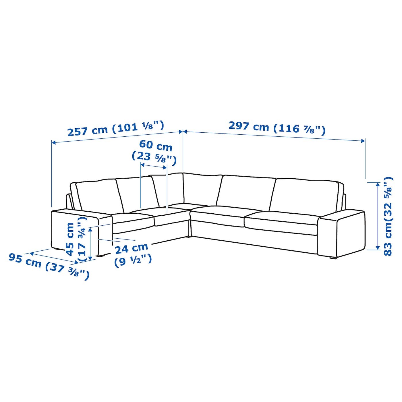 KIVIK Corner sofa, 5-seat