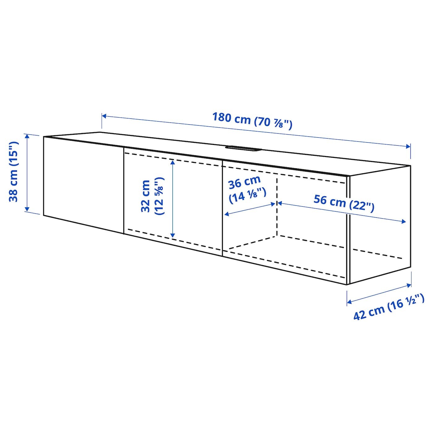 BESTÅ TV bench with doors