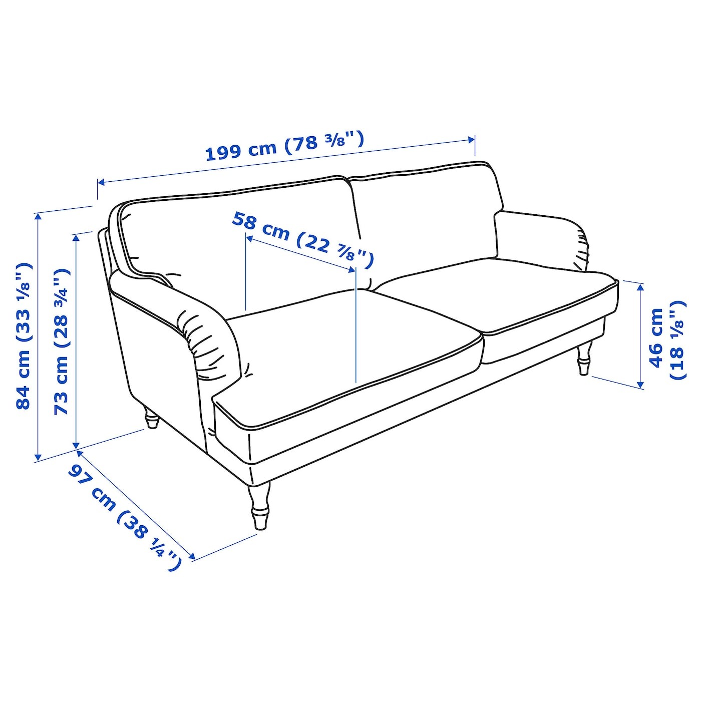 STOCKSUND 3-seat sofa