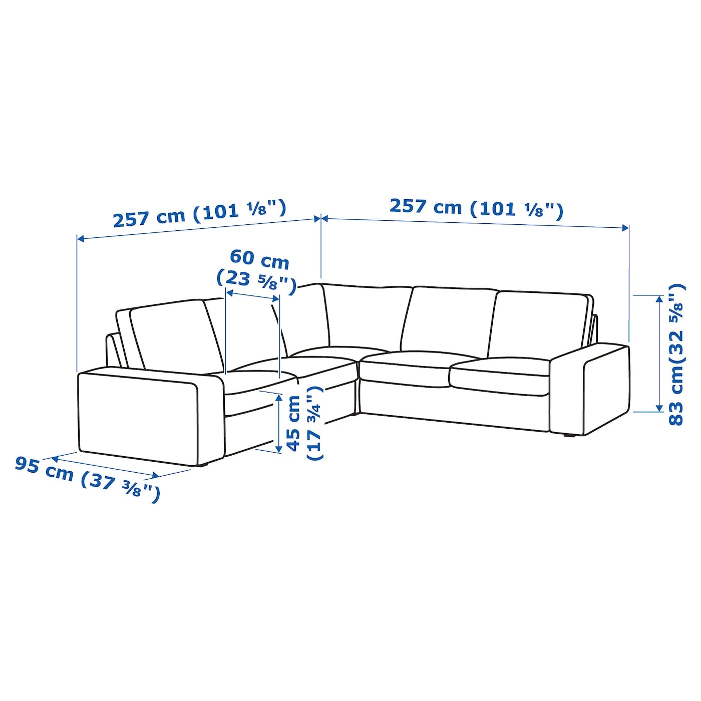 KIVIK Corner sofa, 4-seat